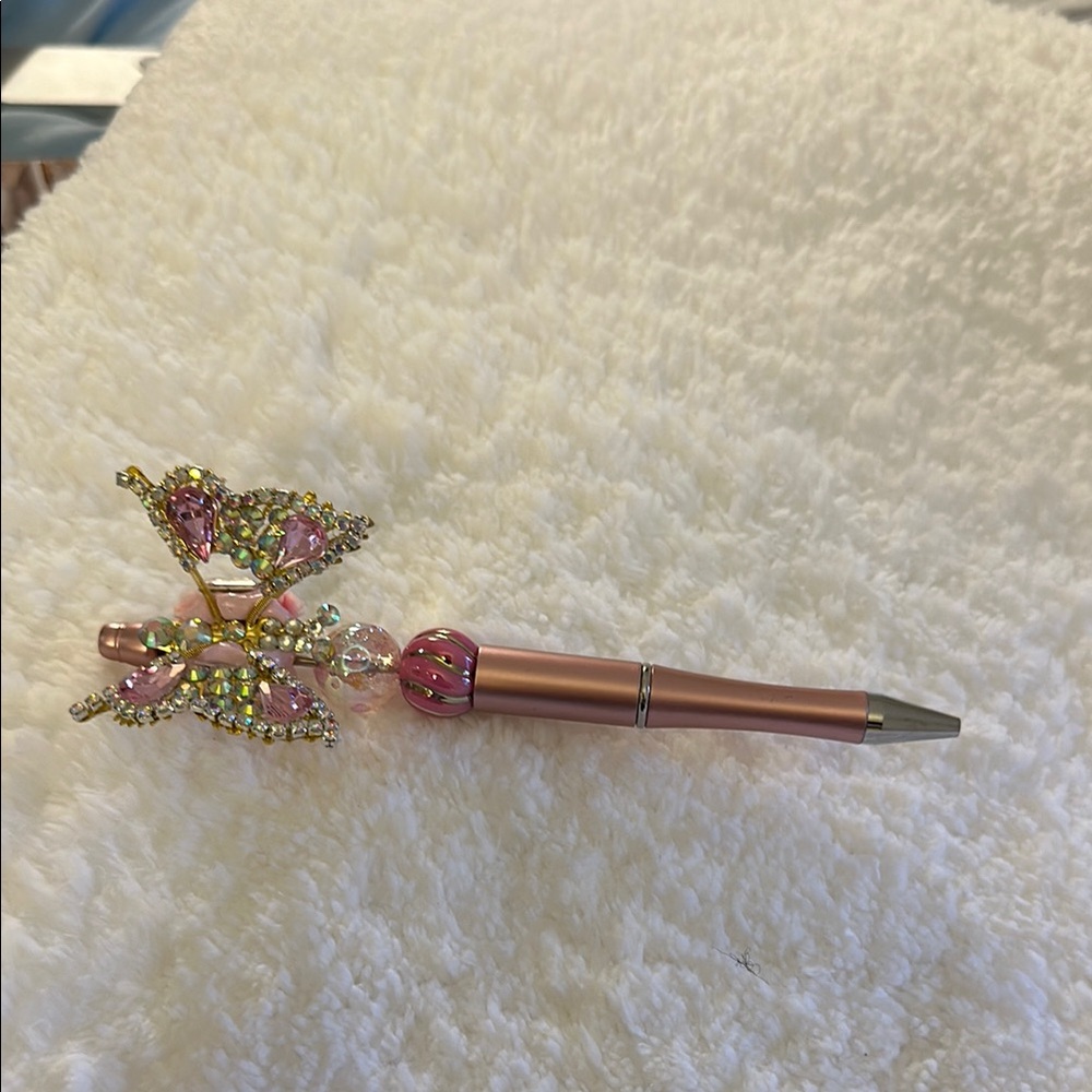 Pink and Gold Butterfly Pen